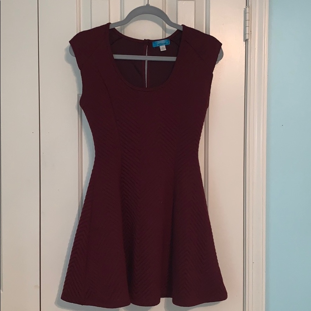 Maroon Dress with Chevron Texture